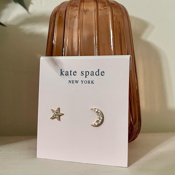 Kate Spade “Tiny Twinkles”’Gold Star and Moon Earrings - Picture 3 of 4